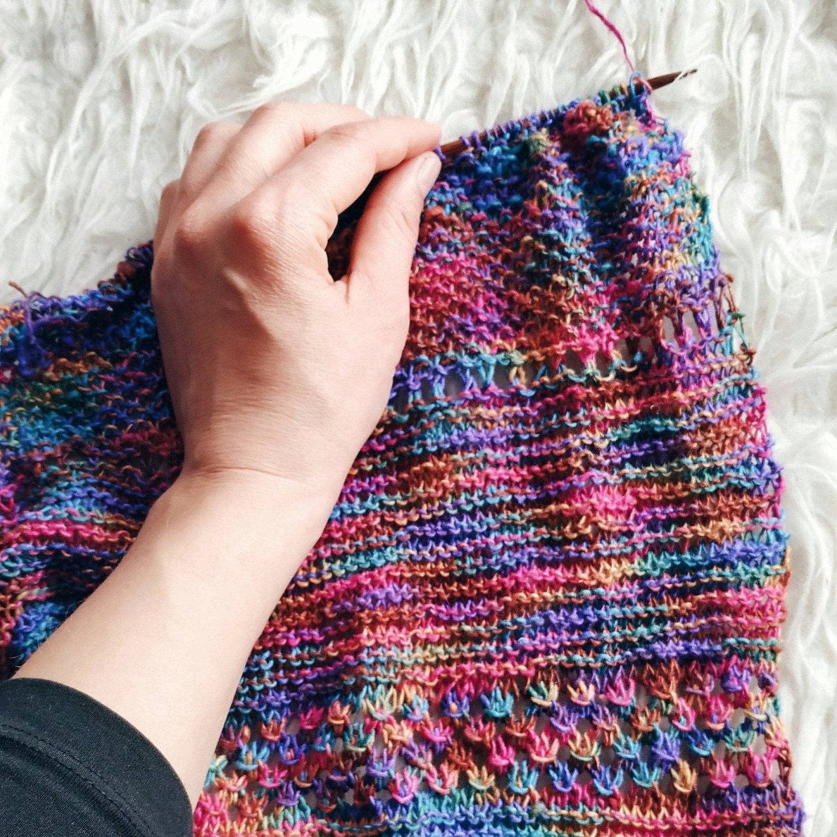 Openwork Lattice Lace Weight Shawl Pattern - Image 3