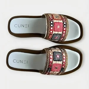 White Embroidered Mirror Sandals for Women - Casual & Summer Wear